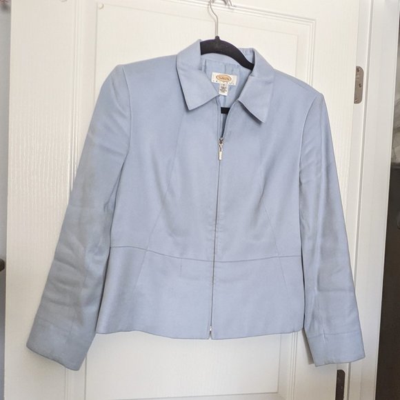 💙Talbots Powder Blue Blazer- feels like suede - Picture 1 of 8
